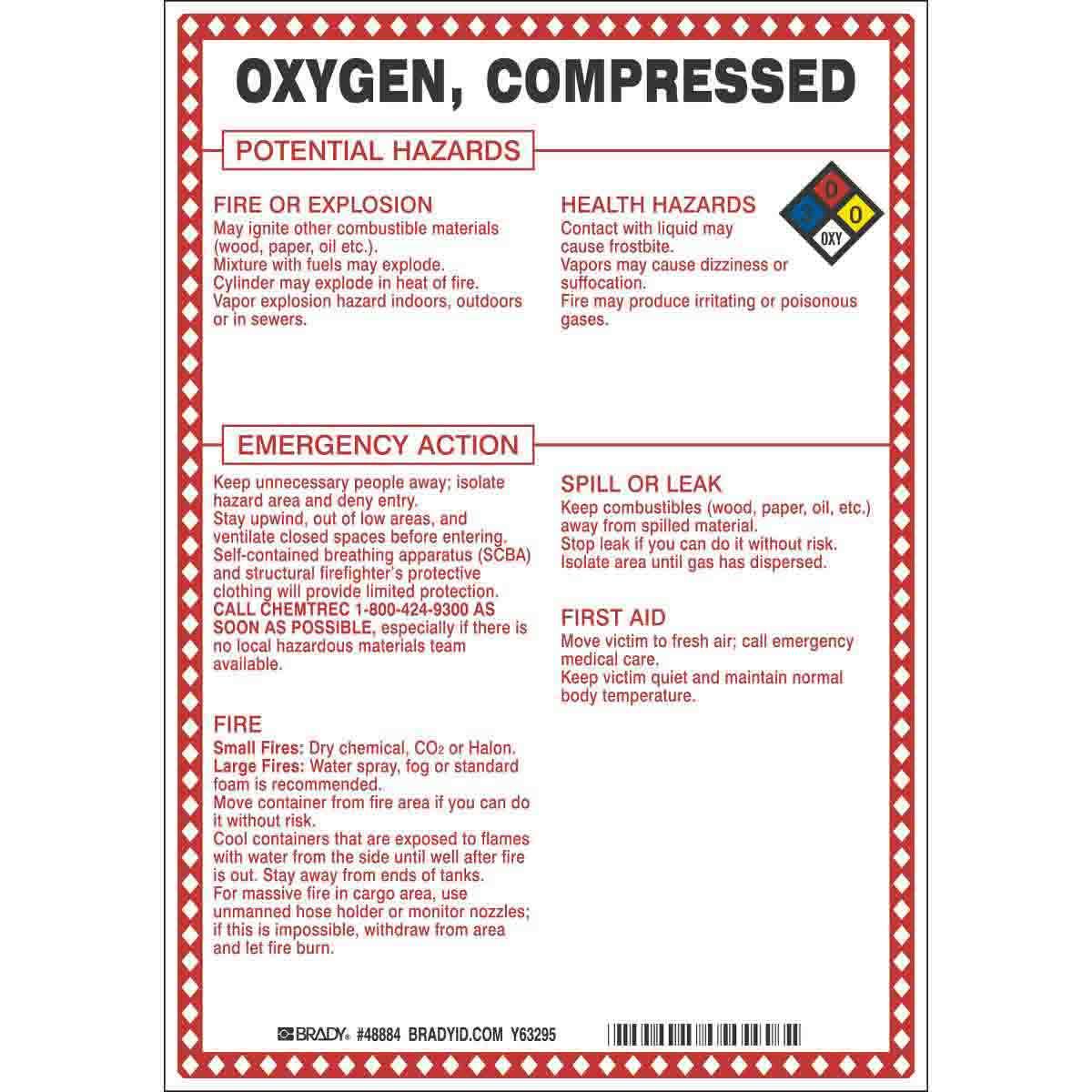 Brady® 48884 Chemical & Hazardous Material Signs