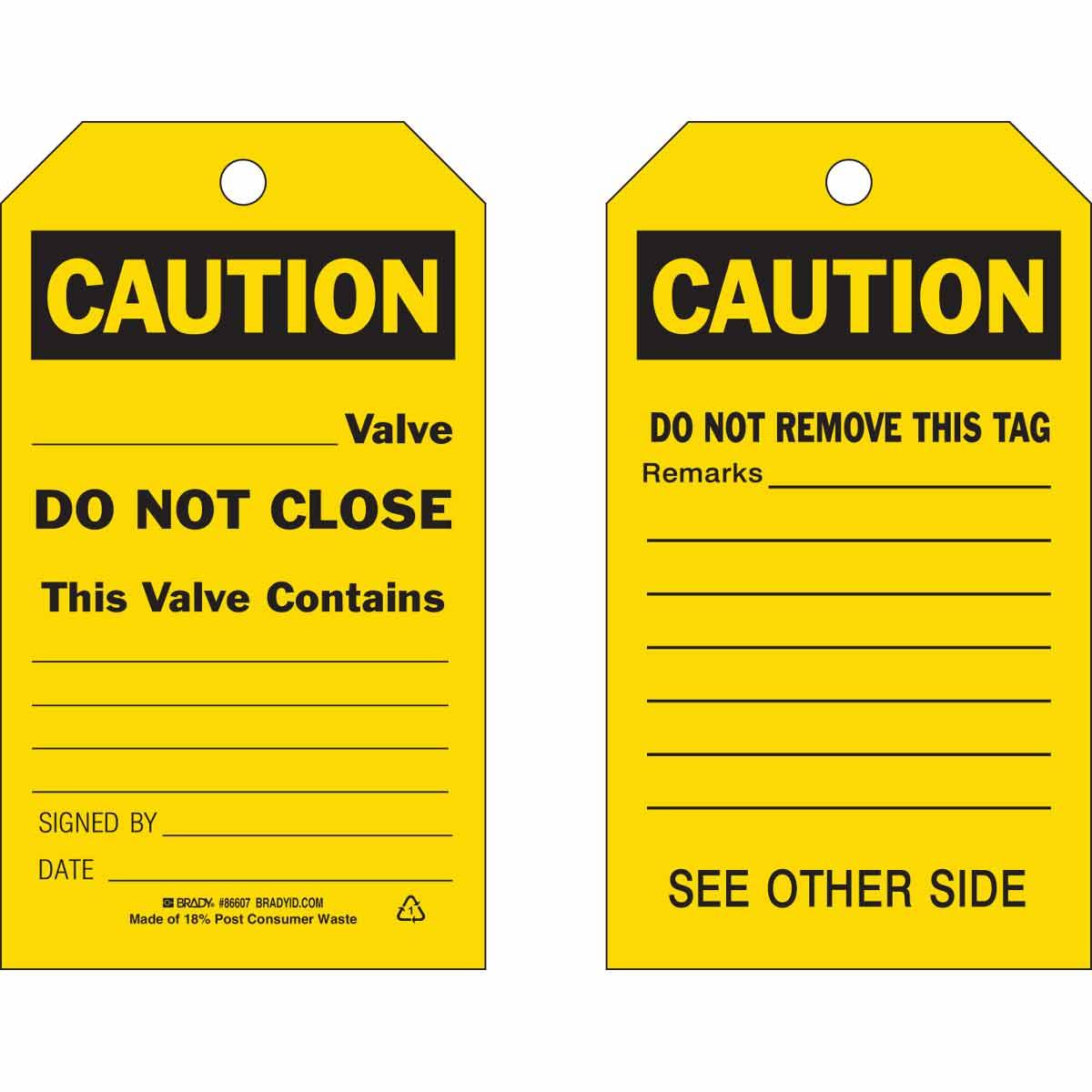 Brady® 86607 Safety & Facility Tags