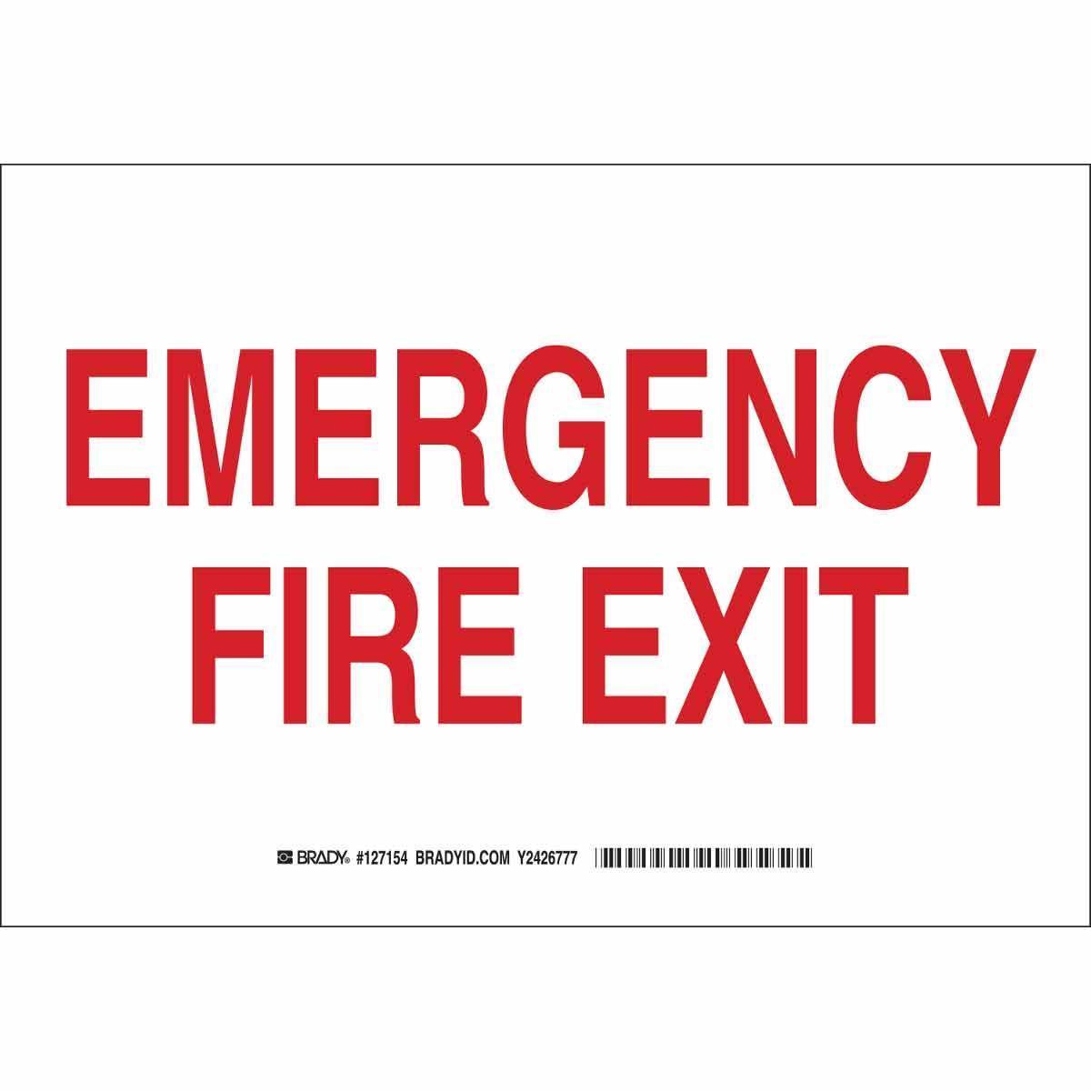 Brady® 127155 Fire, Emergency, Exit & First Aid Signs
