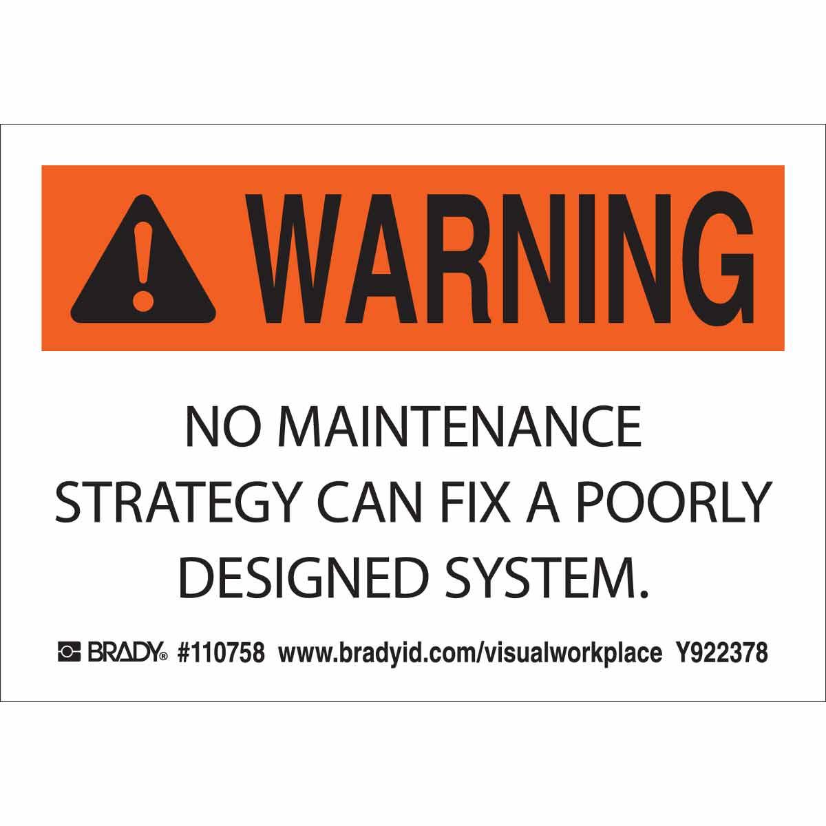 Brady® 110758 Safety & Facility Labels
