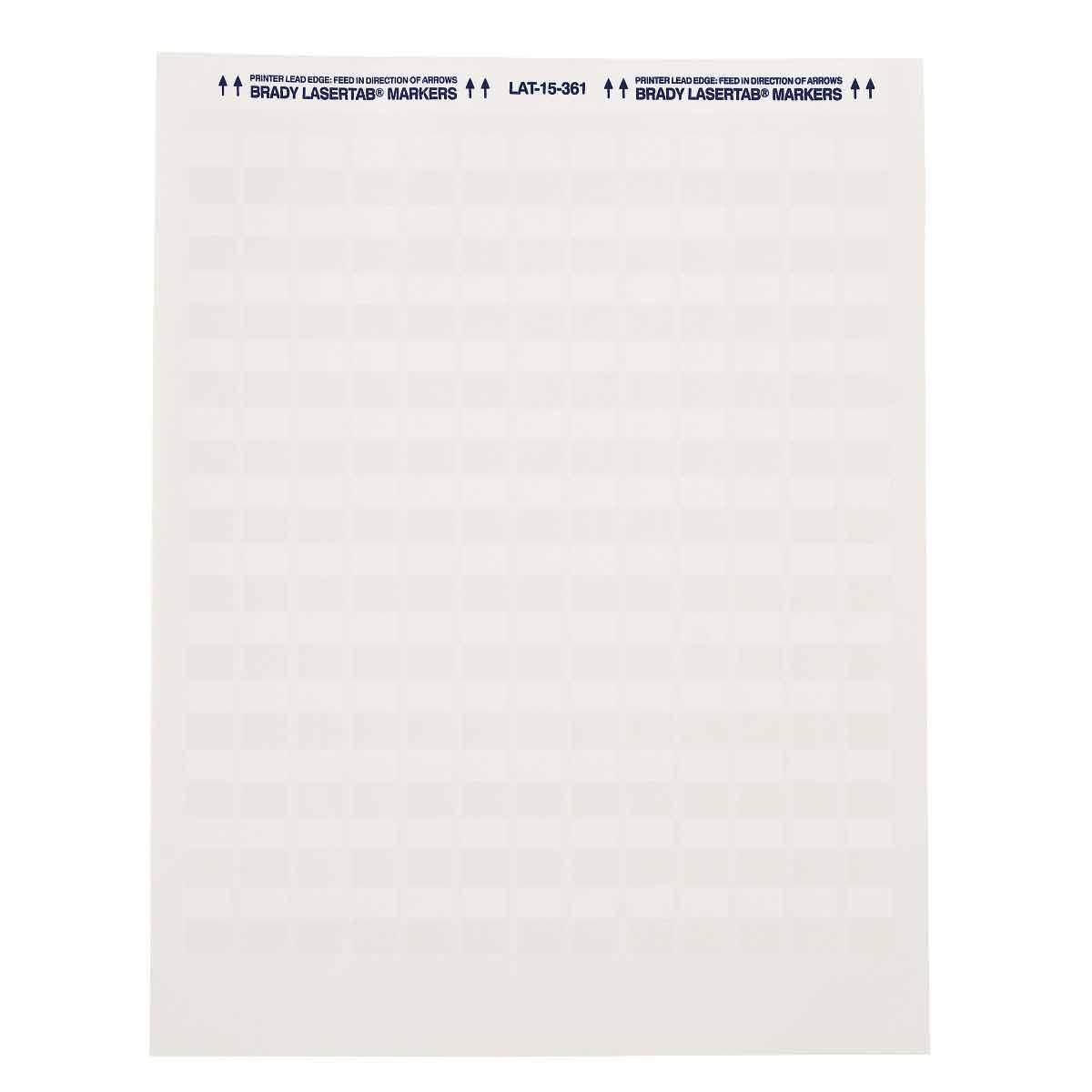 Brady® LaserTab® LAT-39-361-1 Rectangular Self-Laminating Printer Label, 1.437 in L x 1 in W, Clear/White, B-361B Polyester