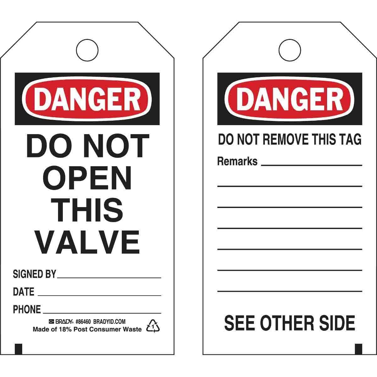 Brady® 86460 Safety & Facility Tags