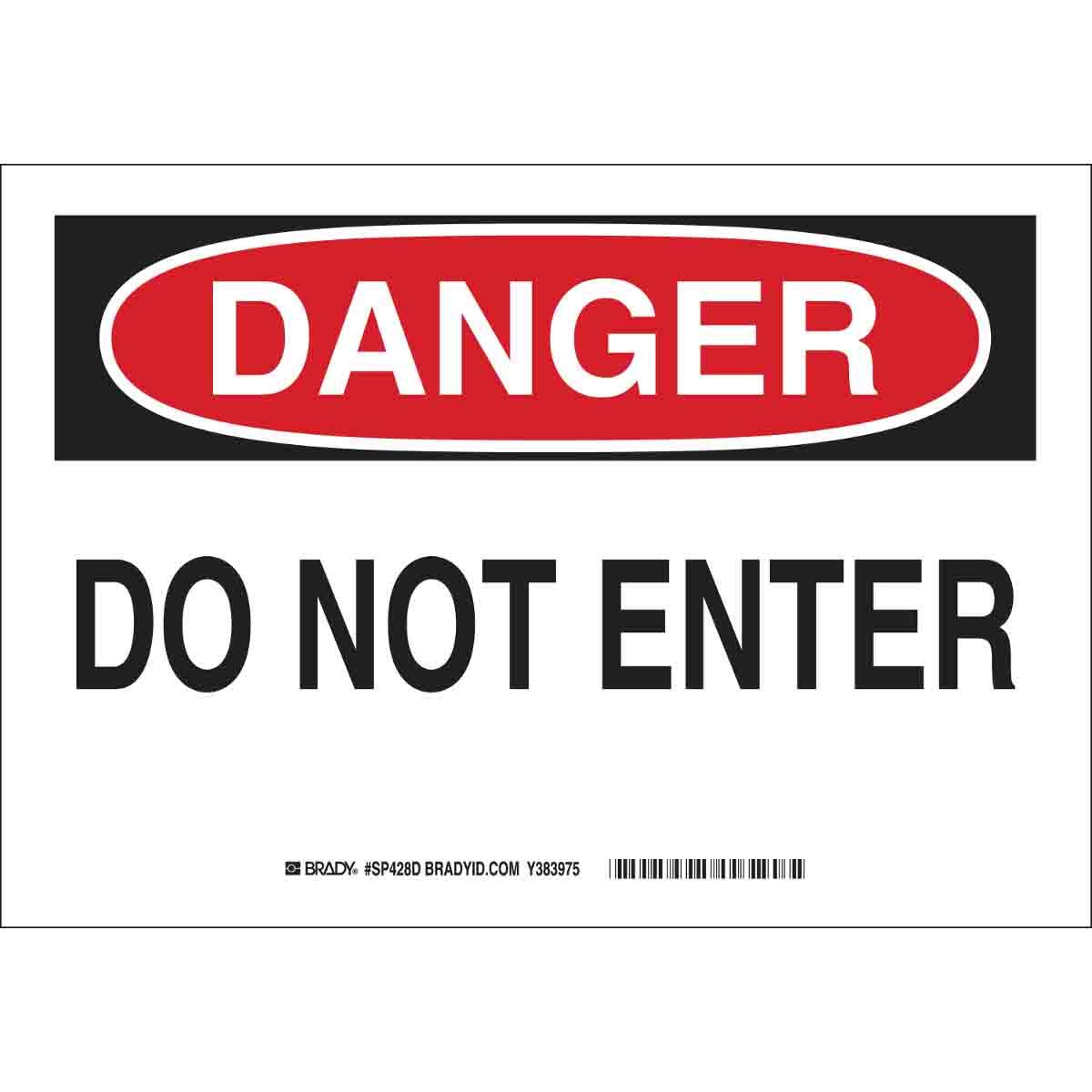 Brady® SP428D Access & Security Signs