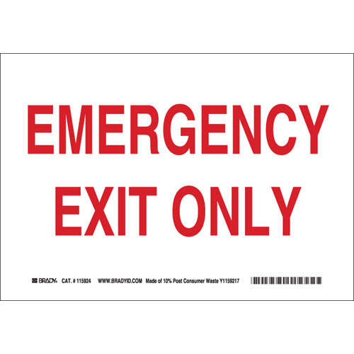 Brady® 118144 Fire, Emergency, Exit & First Aid Signs