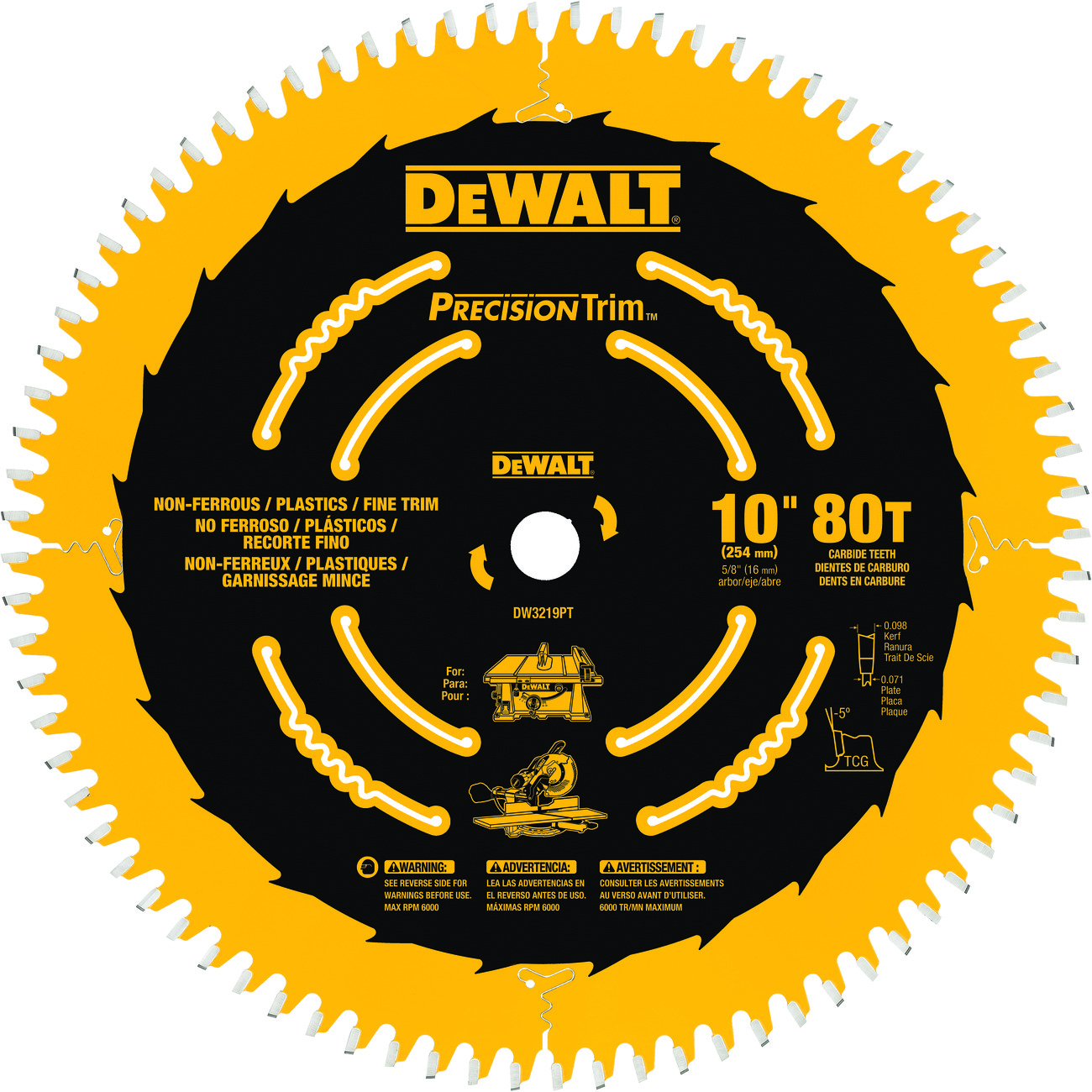 DeWALT® DW3219PT Circular Saw Blades