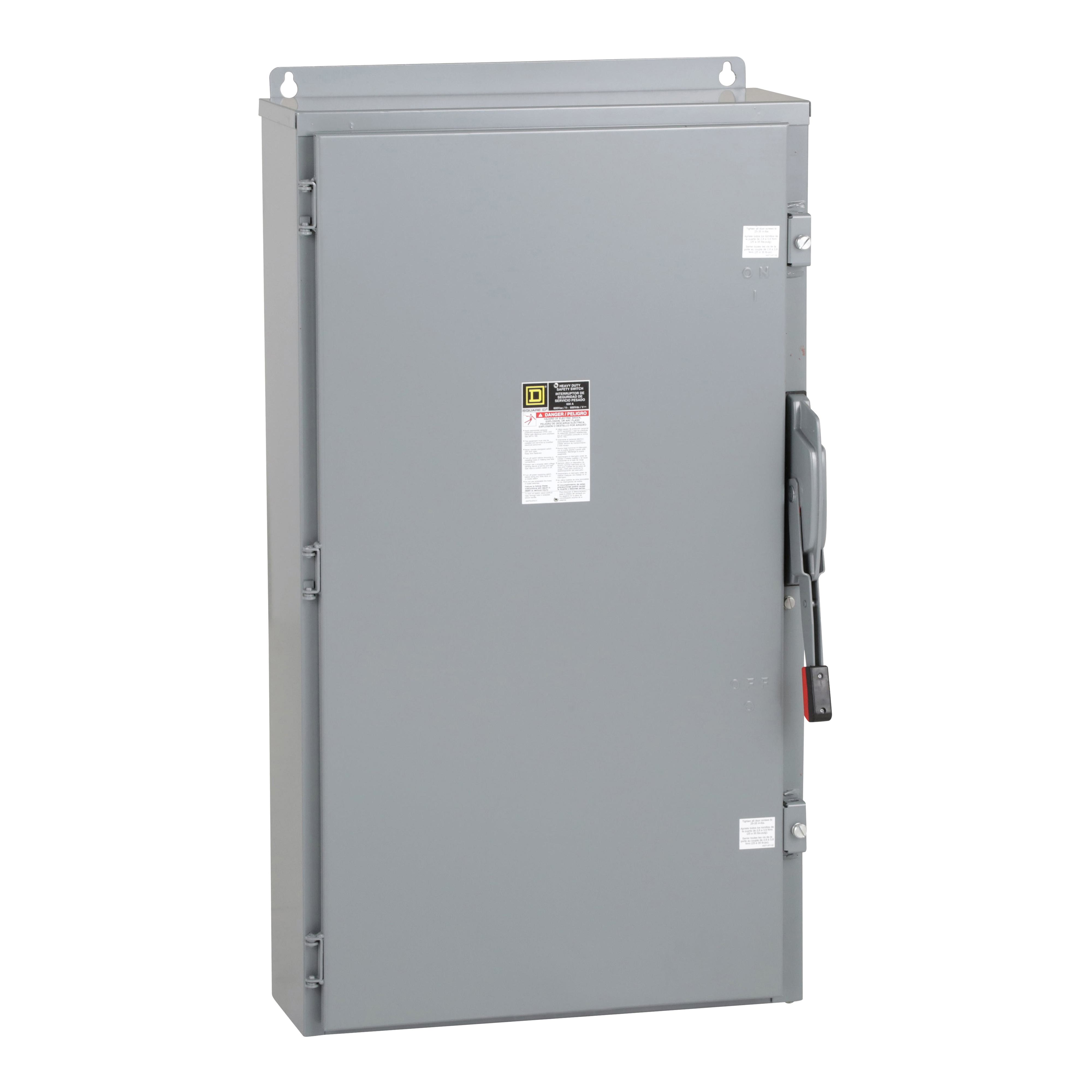 Square D™ HU366AWK E5 Non-Fusible Iceproof Rainproof Sleetproof Heavy Duty Safety Switch, 600 V AC/DC, 600 A, 500 hp, 3PST Contact, 3 Poles