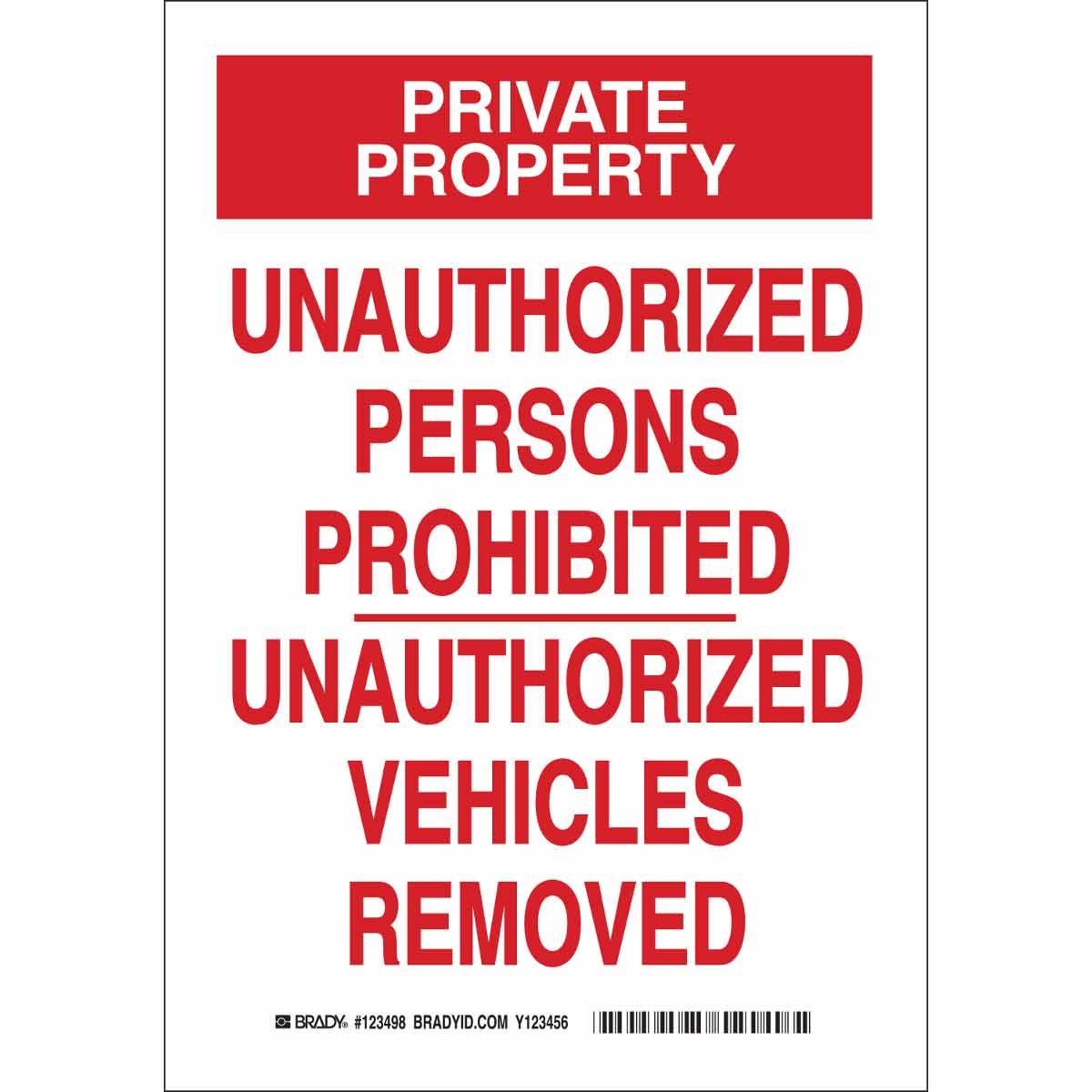 Brady® 123496 Access & Security Signs