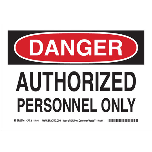 Brady® 115937 Access & Security Signs