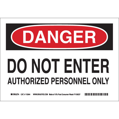 Brady® 118164 Access & Security Signs