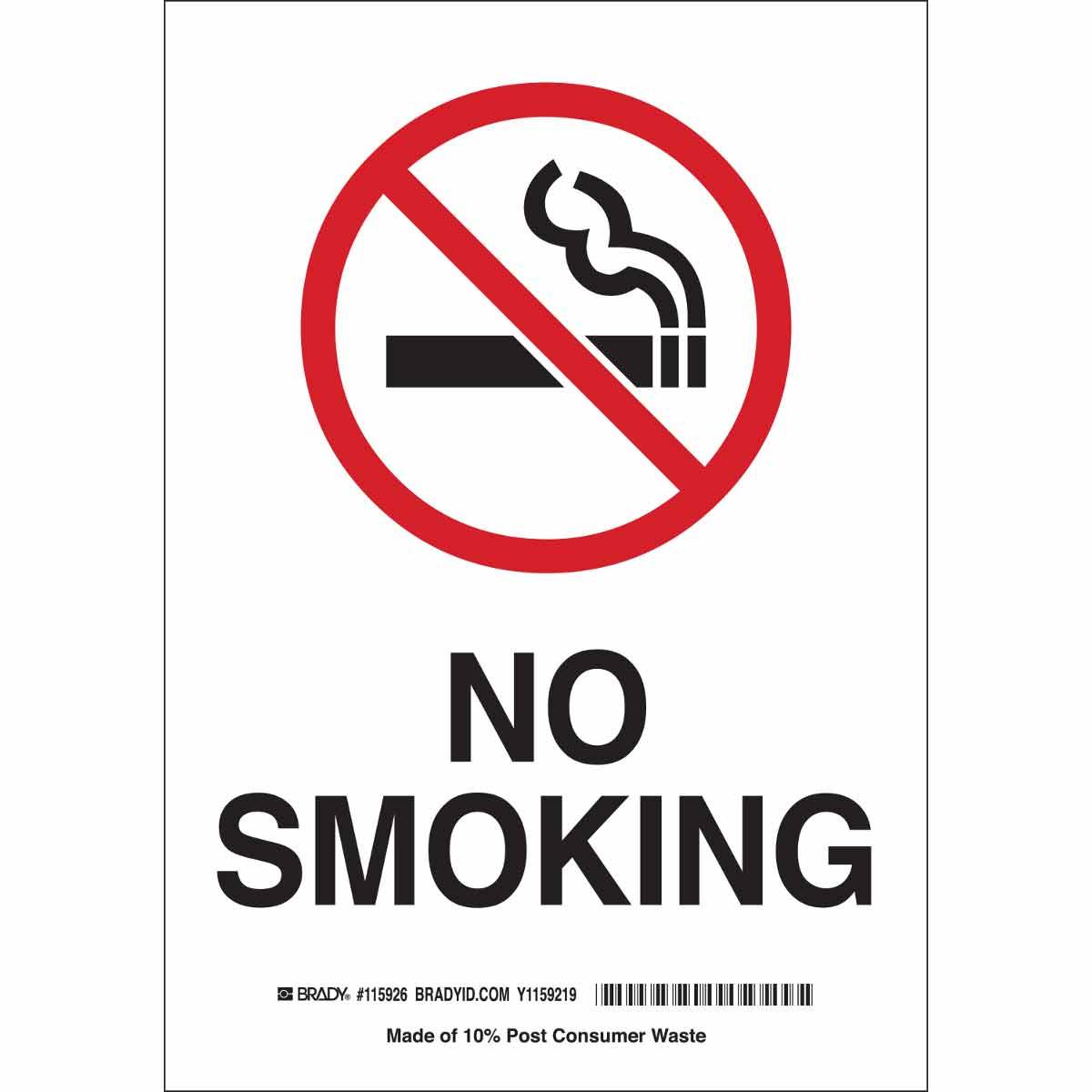 Brady® 73486 No Smoking & Restricted Activity Signs