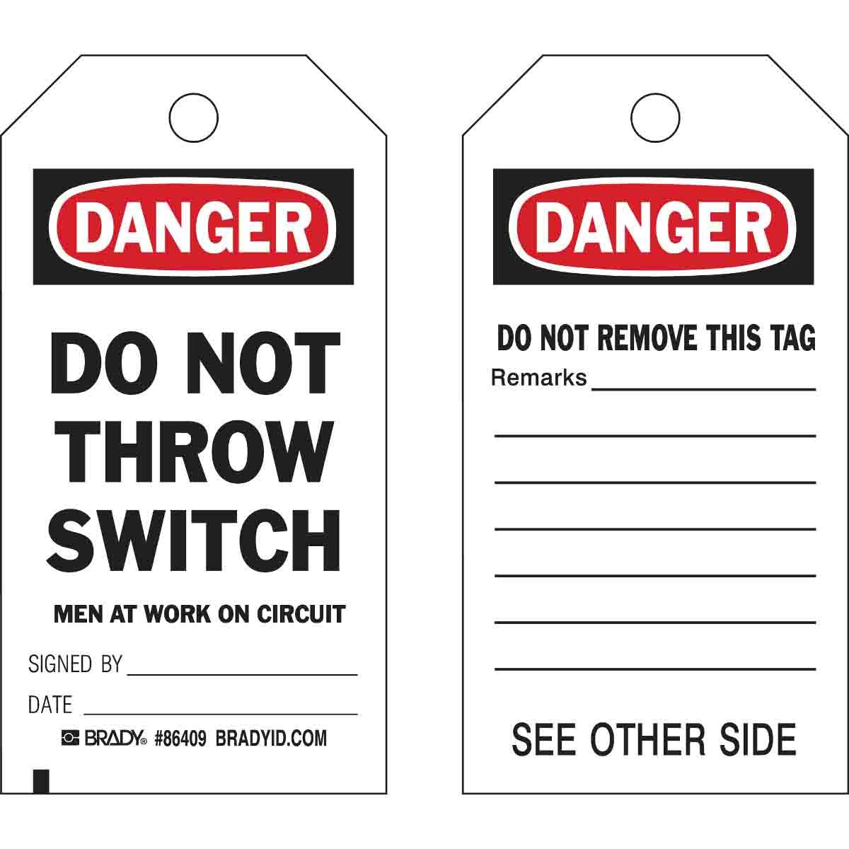 Brady® 86409 Safety & Facility Tags