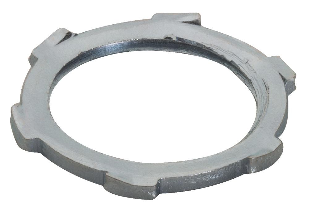 Southwire - Topaz 284 Conduit Locknut, 1-1/4-11-1/2, For Use With Rigid/IMC Conduit to Steel Outlet Box/Metal Enclosure, Steel, Zinc Plated