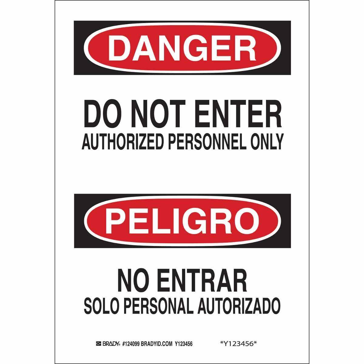 Brady® 39504 Access & Security Signs