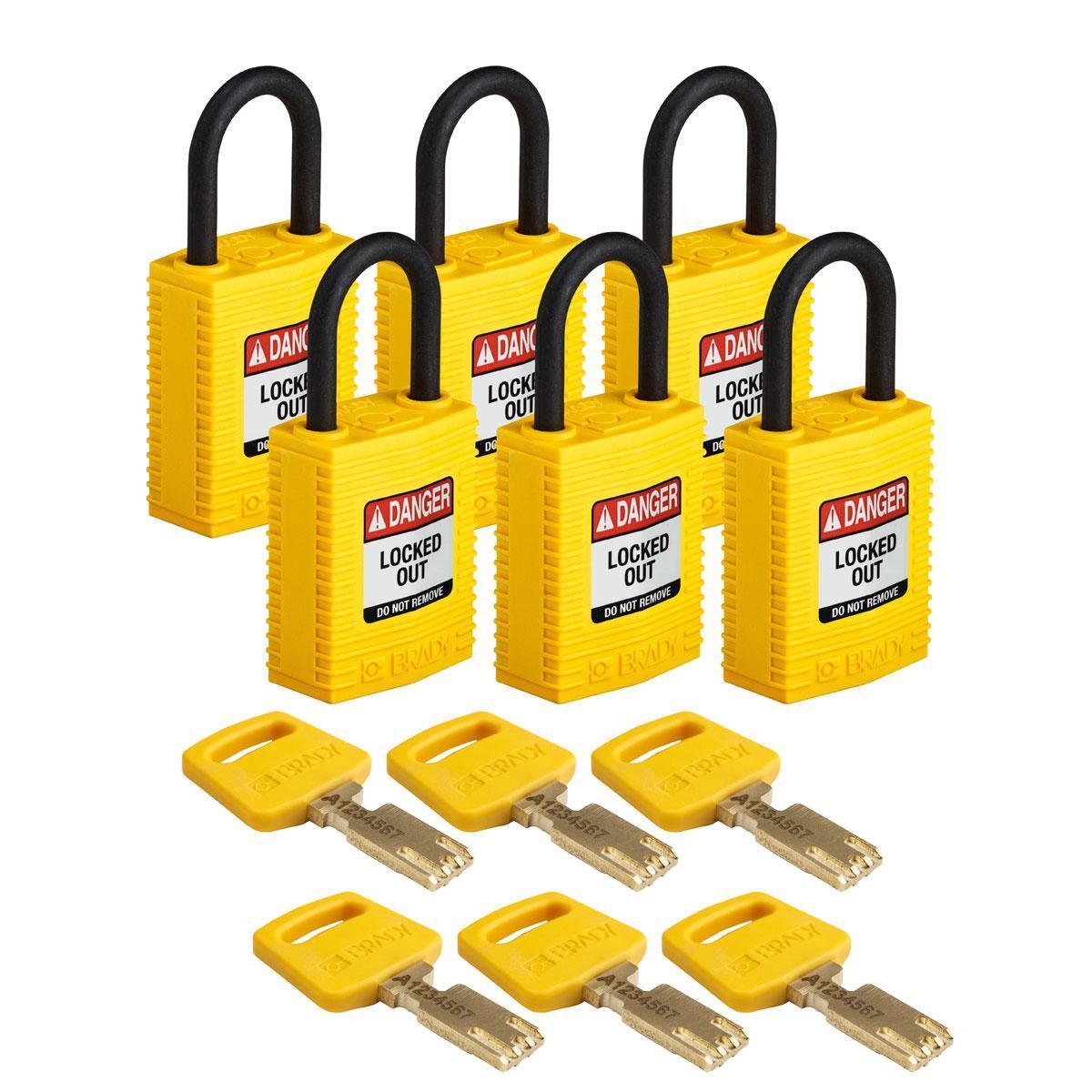 Brady® CPT-YLW-25PL-KA6PK Lockout Padlocks