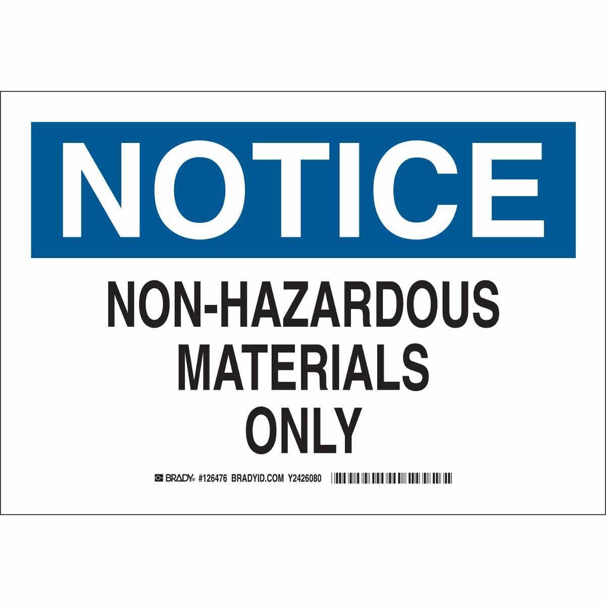 Brady® 126474 Chemical & Hazardous Material Signs