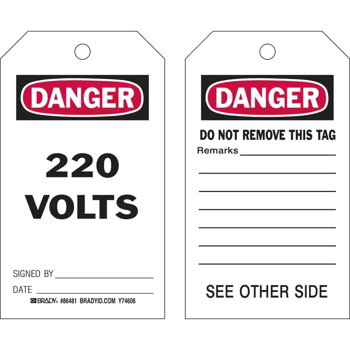 Brady® 86594 Safety & Facility Tags