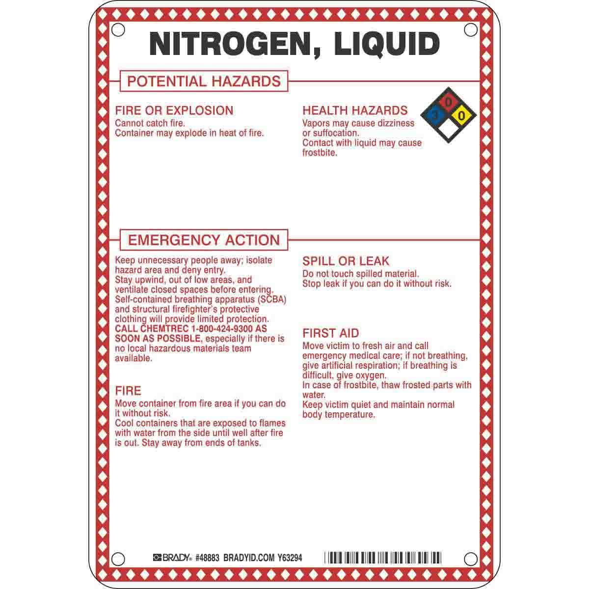 Brady® 48883 Chemical & Hazardous Material Signs