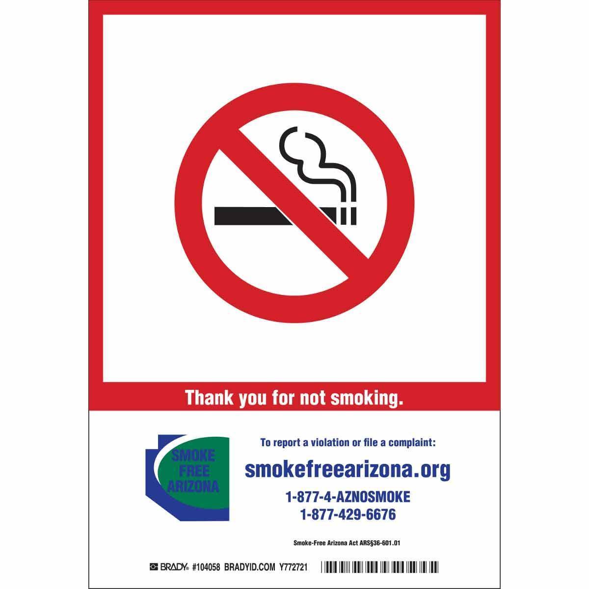 Brady® 104059 No Smoking & Restricted Activity Signs