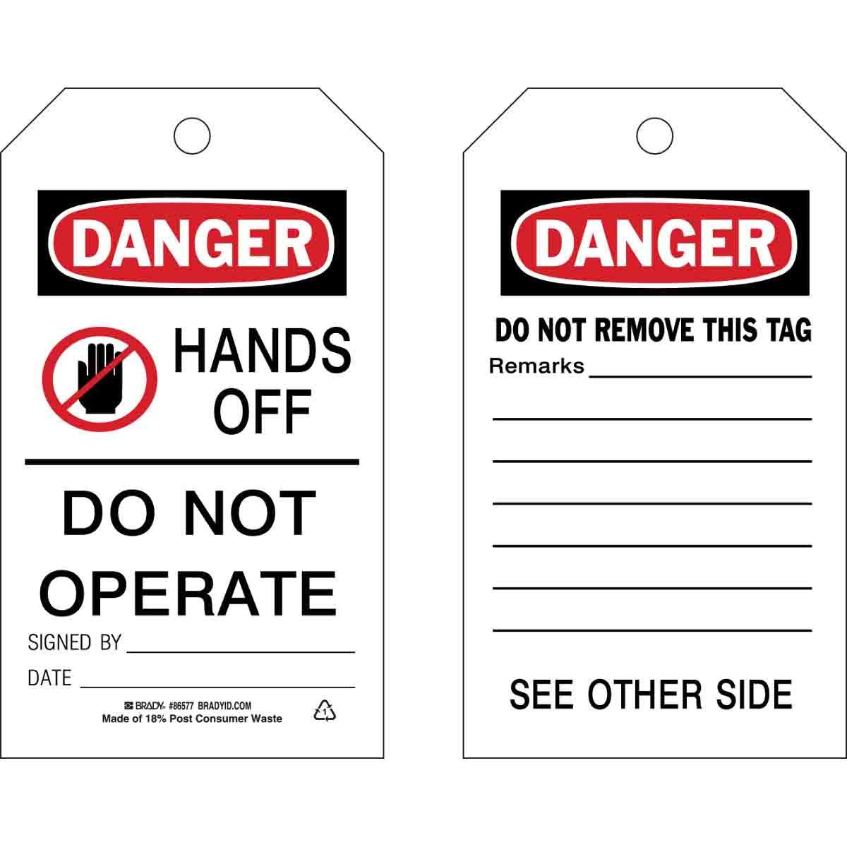 Brady® 86465 Safety & Facility Tags