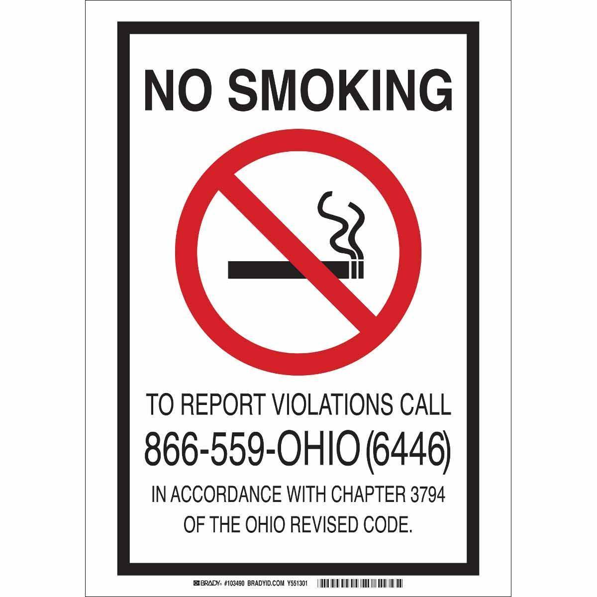 Brady® 103492 No Smoking & Restricted Activity Signs