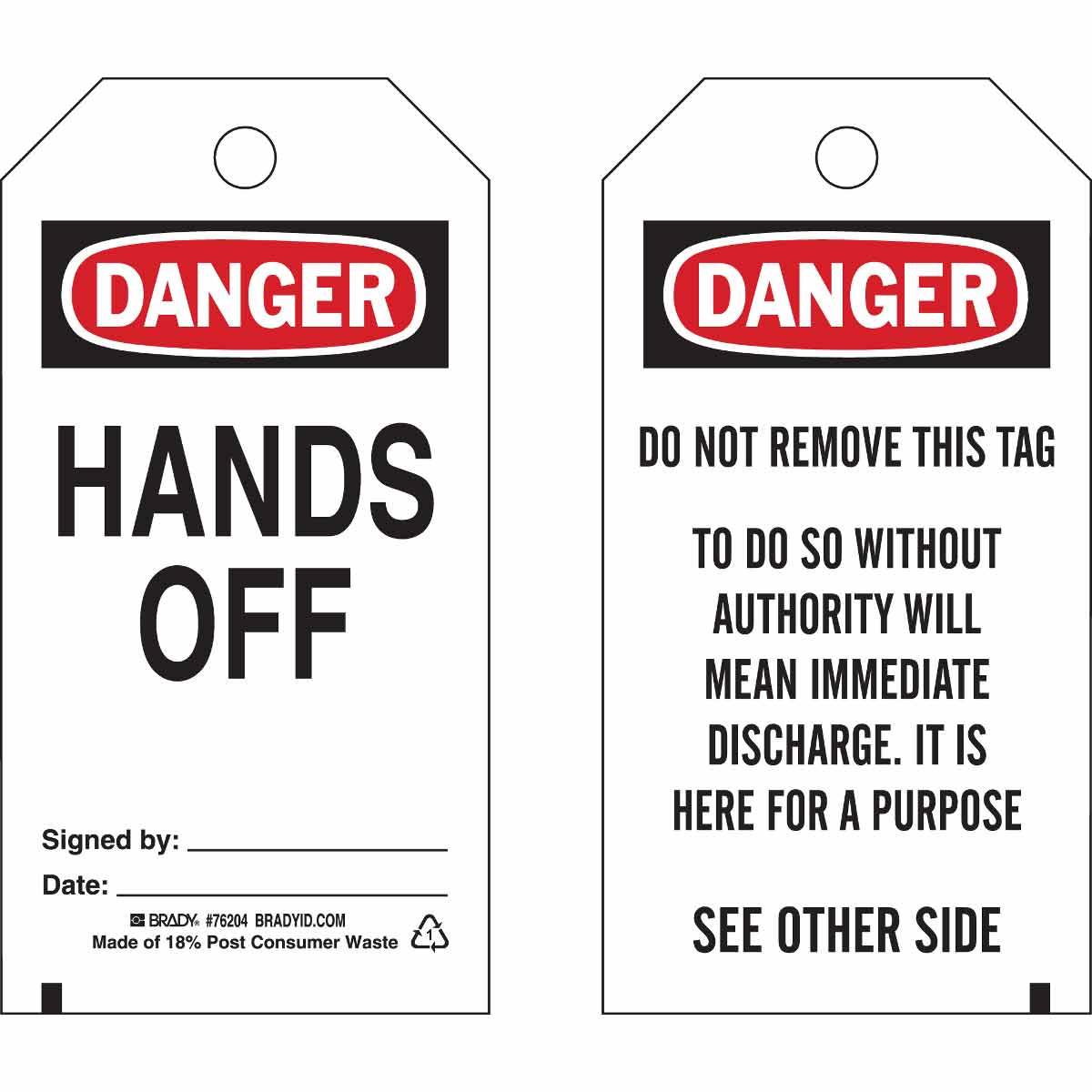 Brady® 76204 Safety & Facility Tags