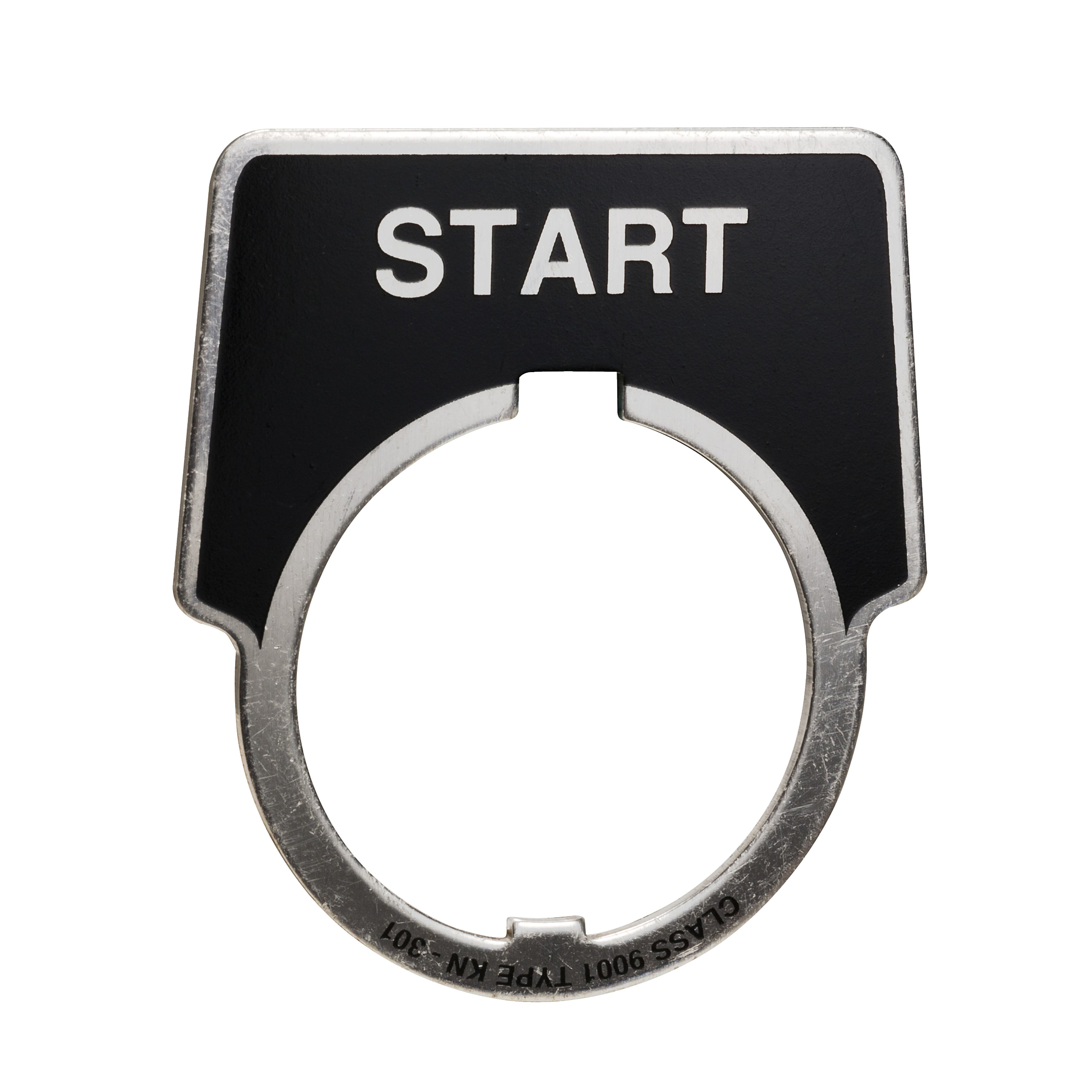 Square D™ Harmony™ 9001KN299 Pushbutton Legend Plate, 44 mm H x 50 mm W, Aluminum, Black Field