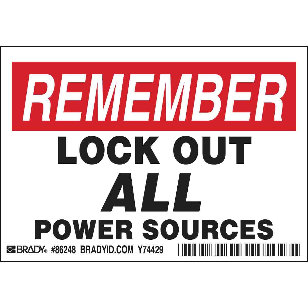 Brady® 86248 Safety & Facility Labels