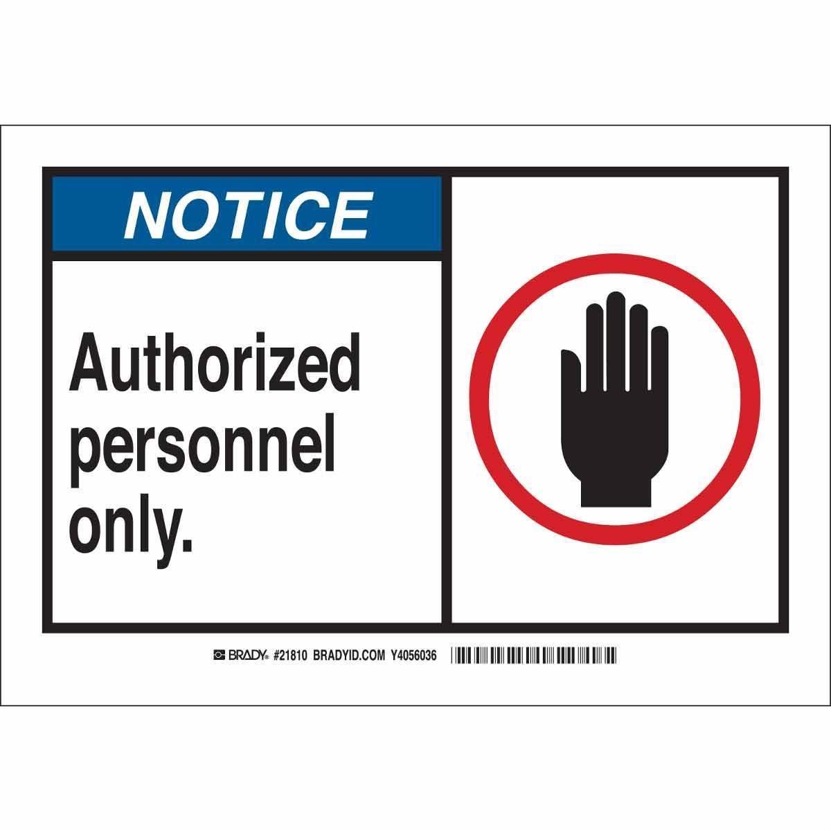Brady® 46763 Access & Security Signs