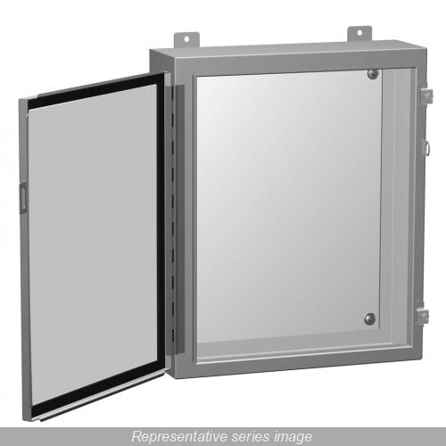 Hammond® 1418D6 1-Door Enclosure With Inner Panel and Clamps, 20 in W x 6 in D x 20 in H, NEMA 12, Mild Steel