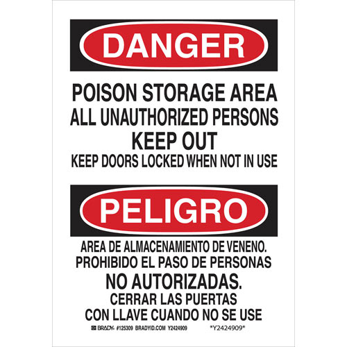 Brady® 125308 Chemical & Hazardous Material Signs