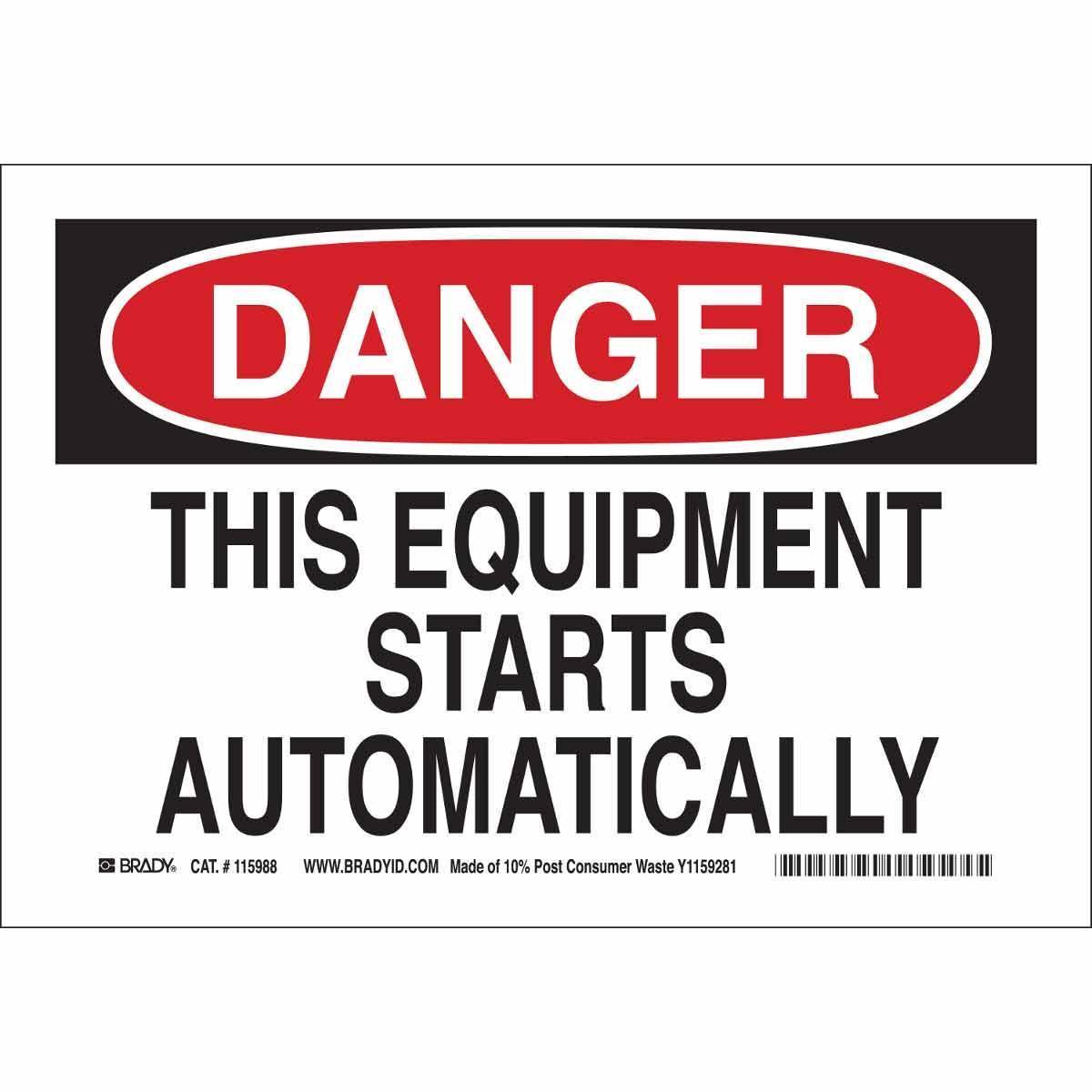 Brady® 116153 Accident Prevention Signs