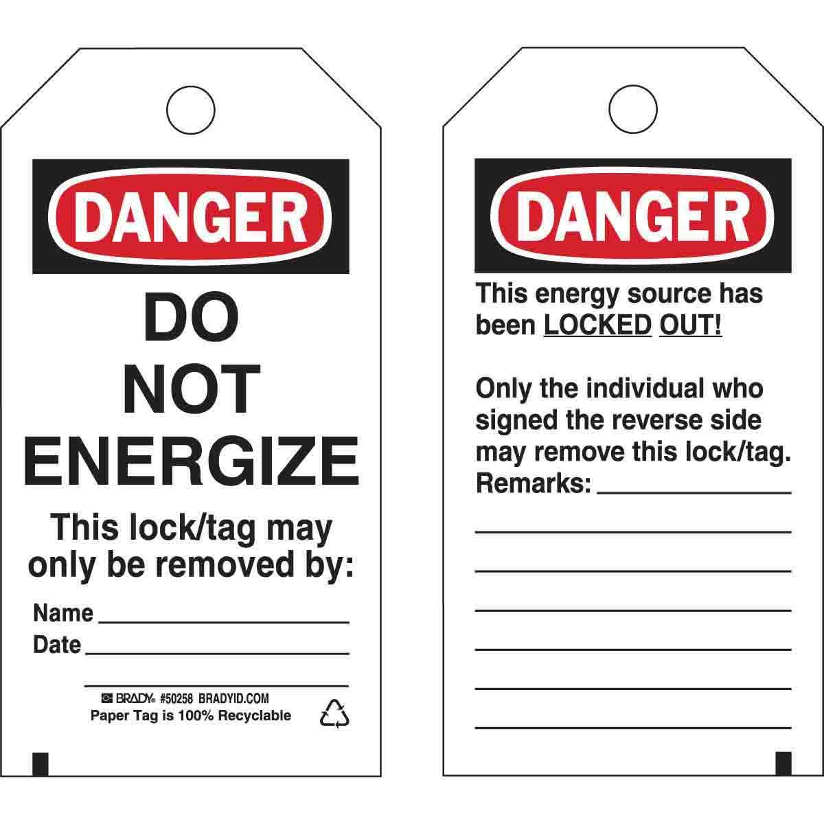 Brady® 133564 Safety & Facility Tags
