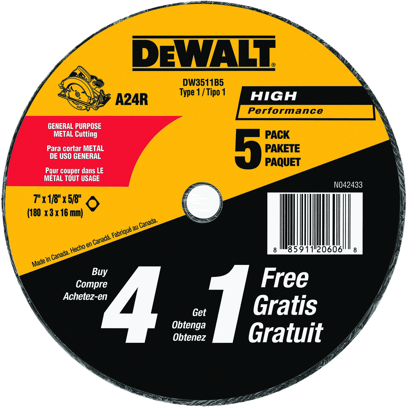 DeWALT® DW3511B5 Cut-Off Wheels