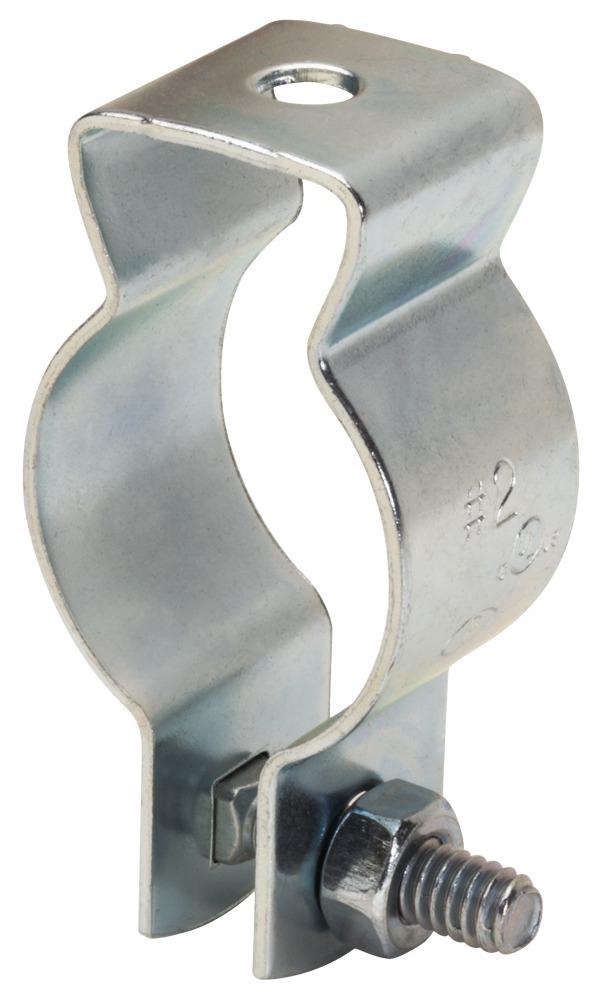 Southwire - Topaz 604 Conduit Hanger With Attached Bolt, Nut, 1-1/4 in, 1-1/2 in Conduit, 160/165/295 lb Load, Steel