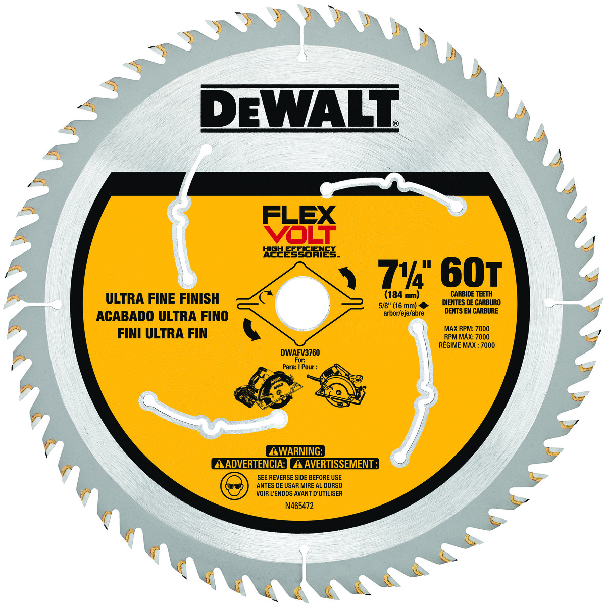 DeWALT® DWAFV3760 Circular Saw Blades