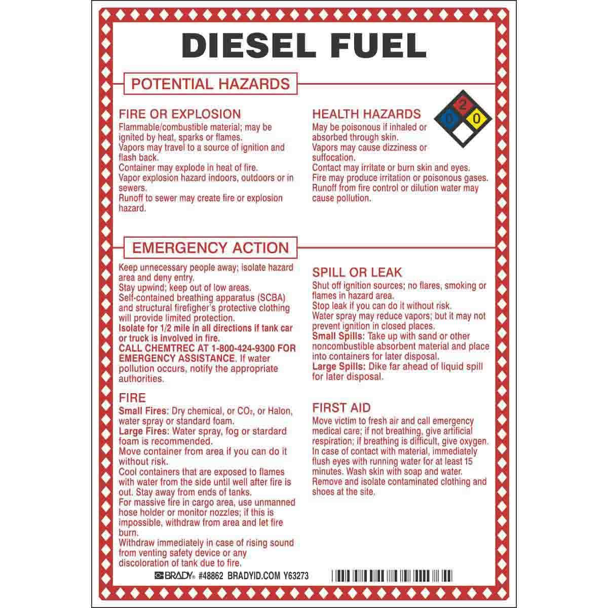 Brady® 48862 Chemical & Hazardous Material Signs