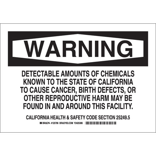 Brady® 125787 Chemical & Hazardous Material Signs