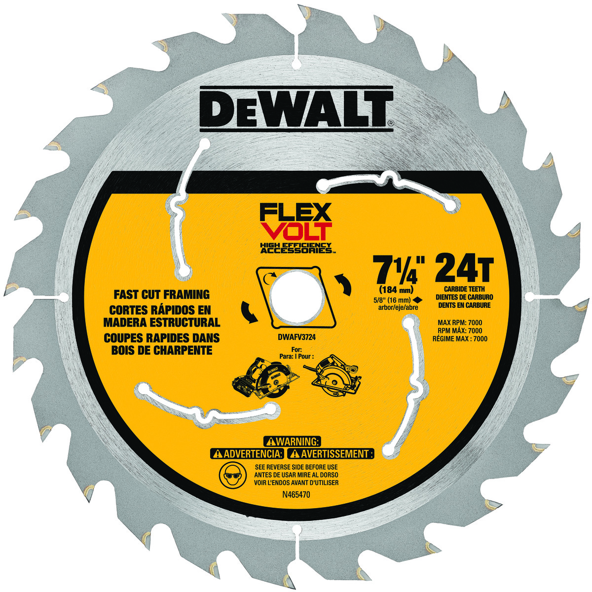 DeWALT® DWAFV3724 Circular Saw Blades
