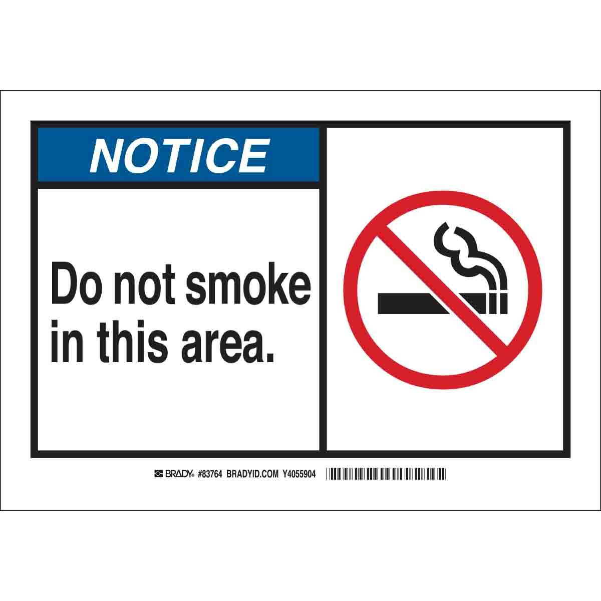 Brady® 83764 No Smoking & Restricted Activity Signs