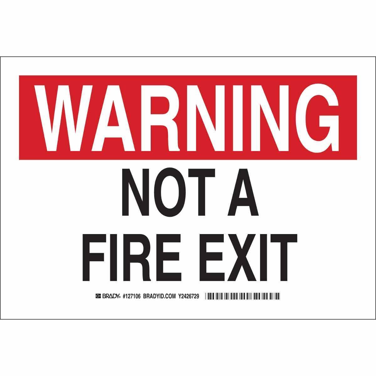 Brady® 127104 Fire, Emergency, Exit & First Aid Signs