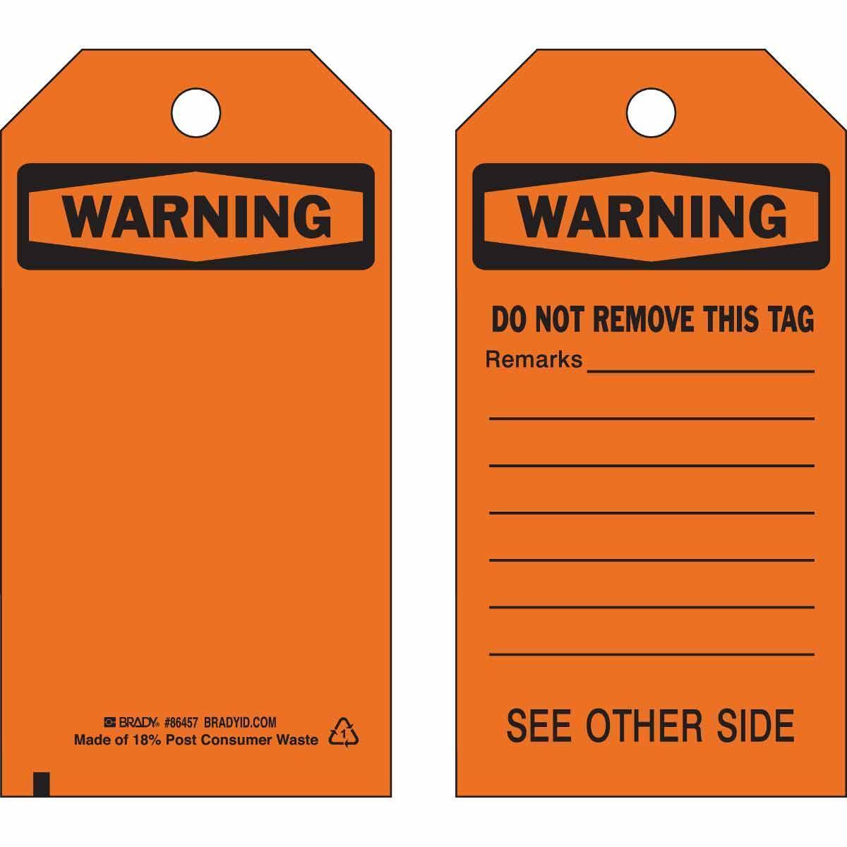 Brady® 86457 Safety & Facility Tags