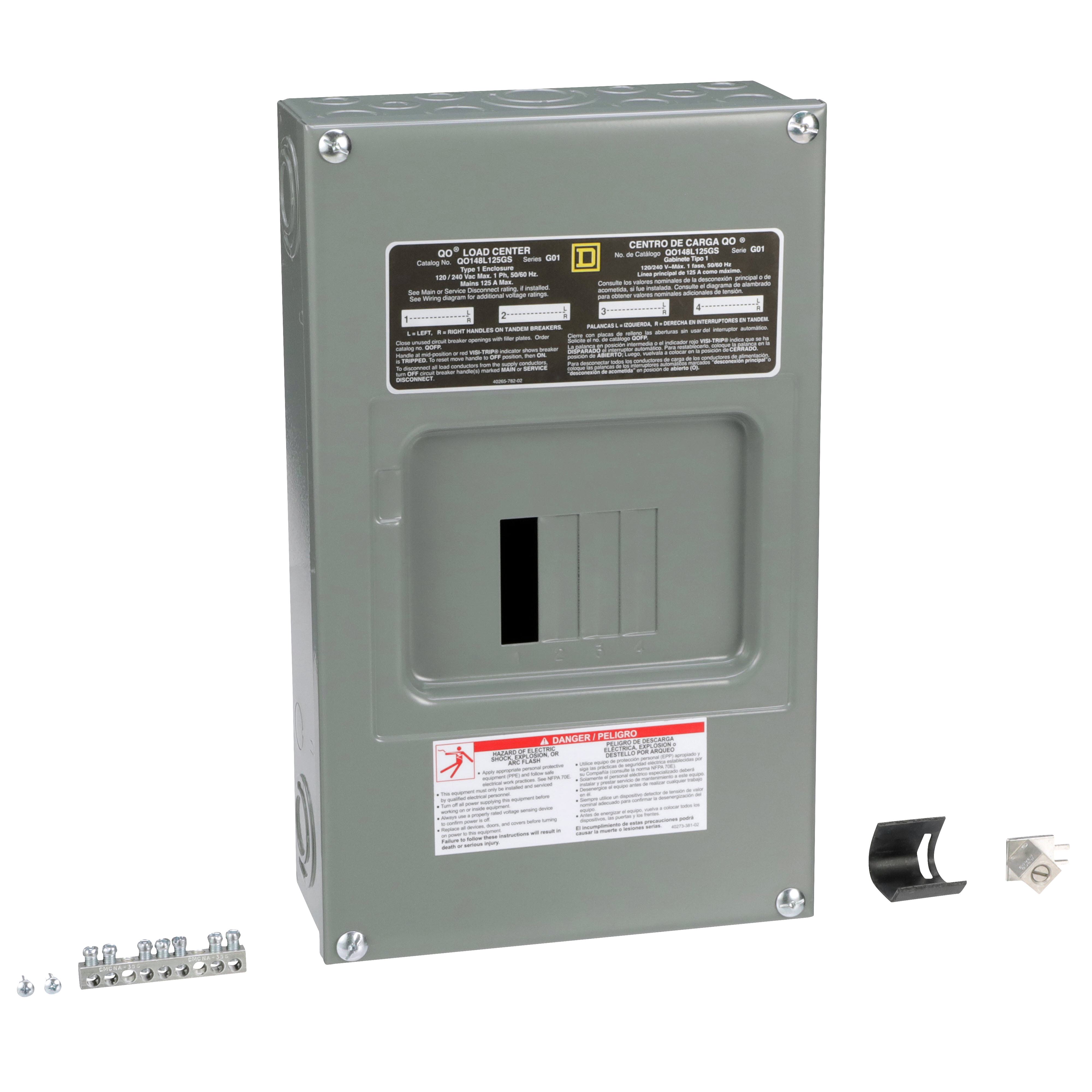 Square D™ QO148L125GS Single Phase Main Lug Load Centers