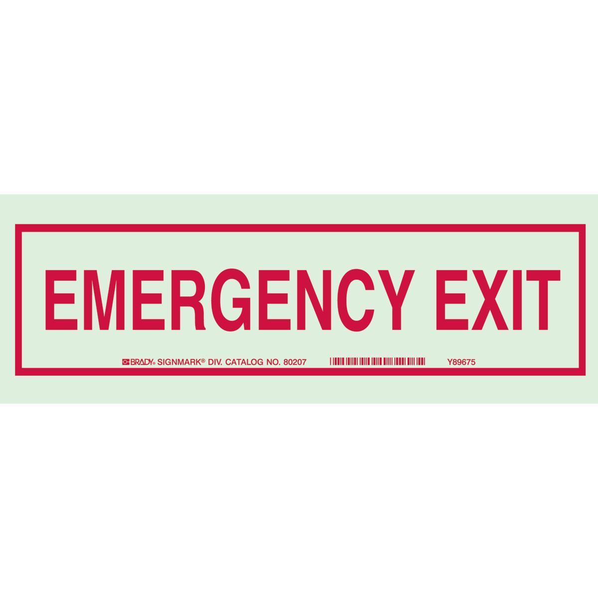 Brady® 80207 Fire, Emergency, Exit & First Aid Signs