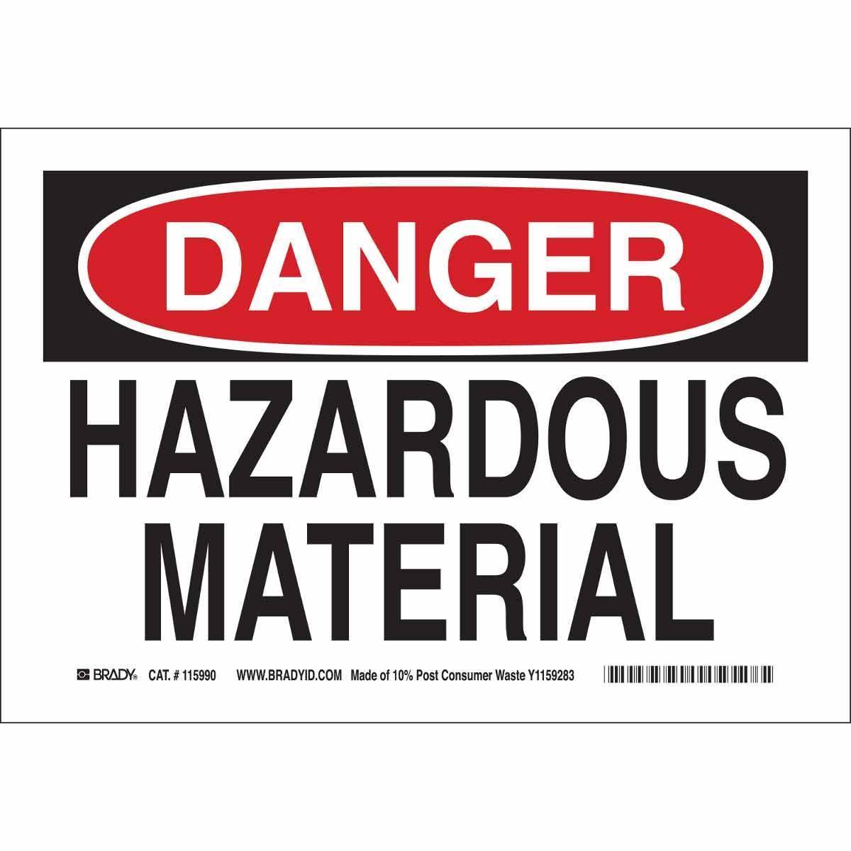 Brady® 118211 Chemical & Hazardous Material Signs