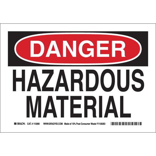 Brady® 118210 Chemical & Hazardous Material Signs