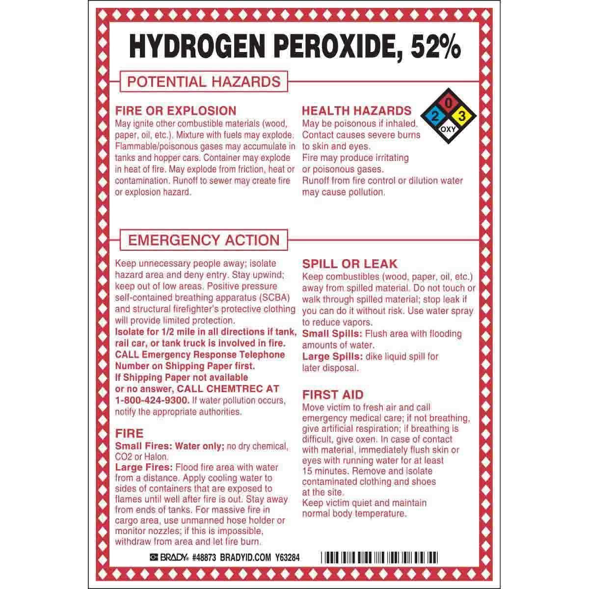 Brady® 48873 Chemical & Hazardous Material Signs