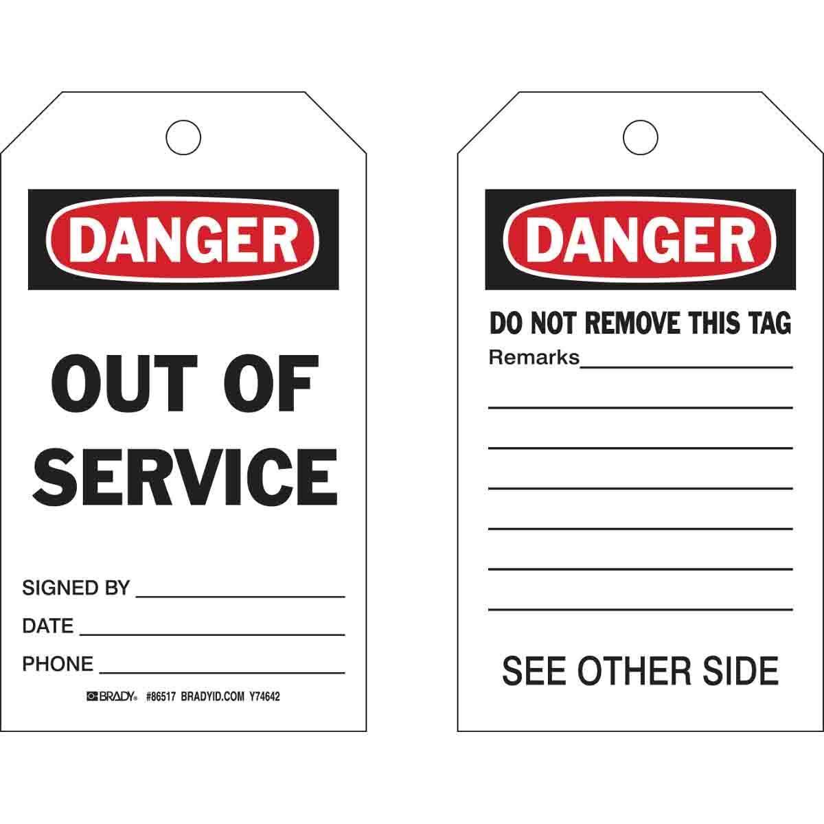 Brady® 86517 Safety & Facility Tags