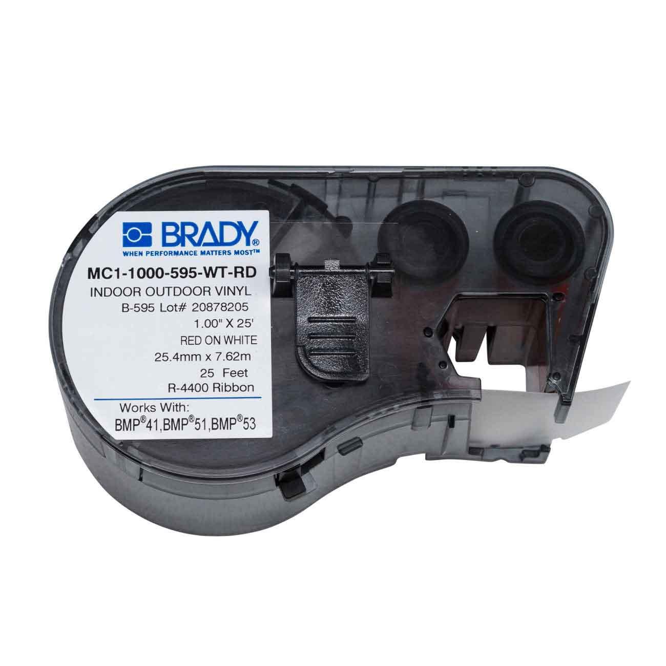 Brady® MC1-1000-595-WT-RD Label Cartridges