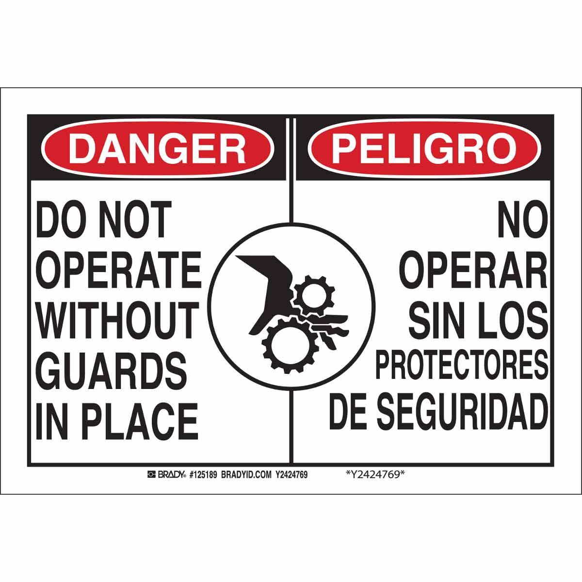 Brady® 125189 Accident Prevention Signs