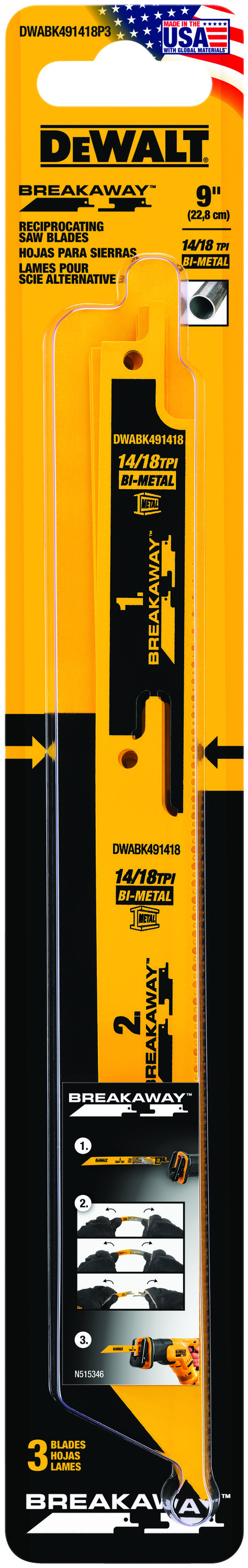 DeWALT® DWABK491418P3 Reciprocating Saw Blades